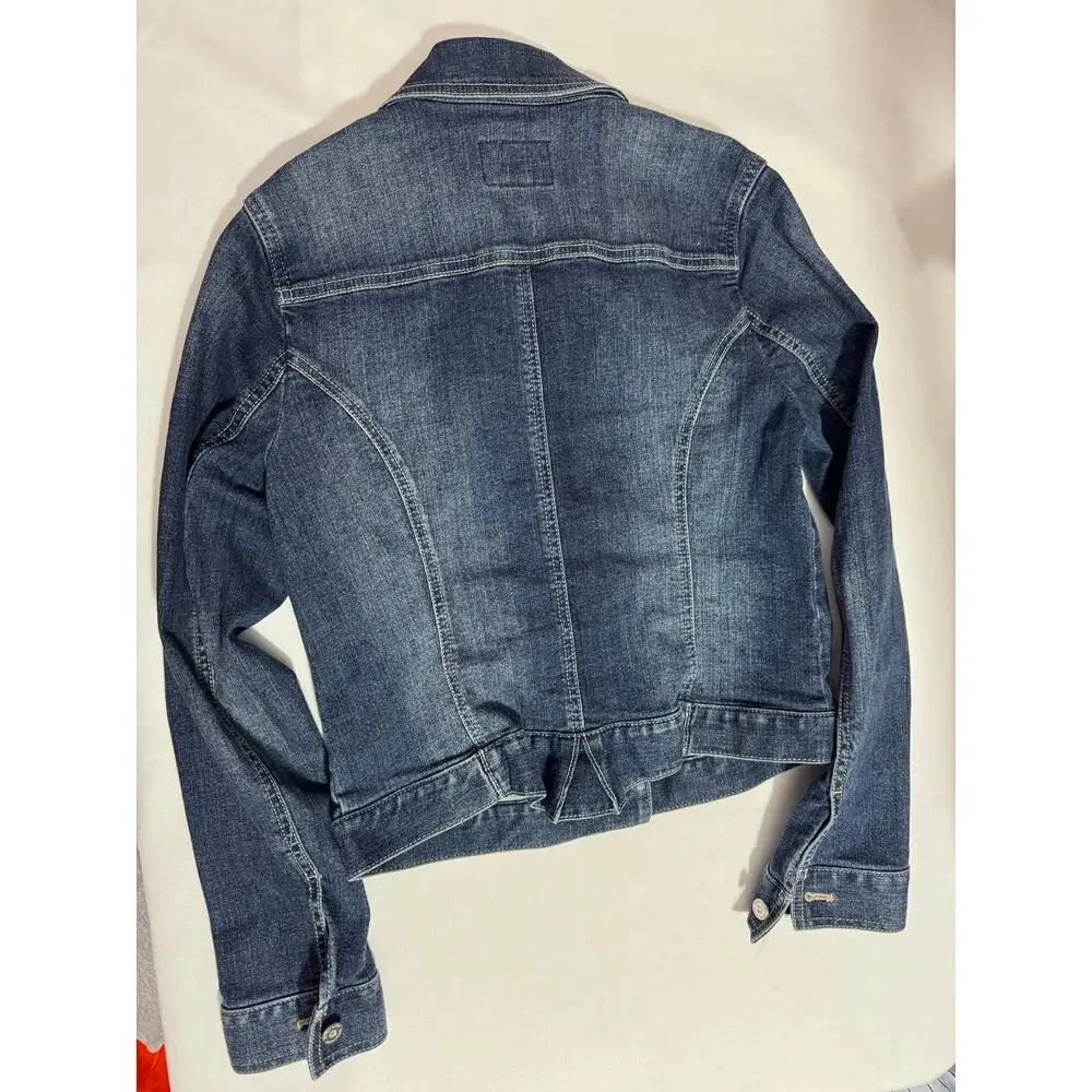 WHITE HOUSE BLACK MARKET JEAN JACKET — Cotton Stretch Denim Blue Size 6 - Picture 2 of 8